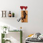 Wallity Banksy - 18 Escultura de pared de madera y metal Nogal y Negro